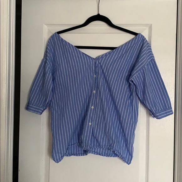 Stripped Off the Shoulders Top - Picture 1 of 2